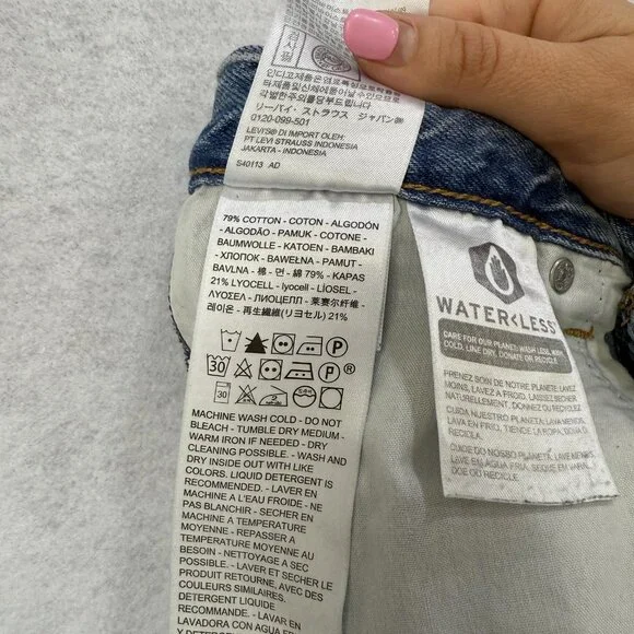 Levis Premium Loose Straight Jeans Mens 29x30 Blue Denim Waterless Relaxed Fit - Picture 13 of 15